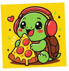 Ideyka Festmény Számok Szerint Teknős És Pizza 25X25CM (KHO1288)