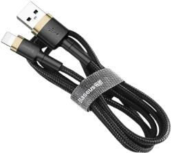 Baseus Кабел Baseus Cafule, USB към Apple Lightning 8-pin, 2.4A, 1 метър, Златист-Черен - Стил и Изключителна Здравина (6953156274990)