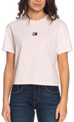 Tommy Jeans Tricou Dama, Tommy Hilfiger, Cu detaliu brodat cu logo, Decolteu la baza gatului, Bumbac (TR-370-4500)