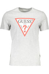 Guess Tricou Barbati, Guess, Imprimeu cu logo, Gri, Bumbac (TR-029)