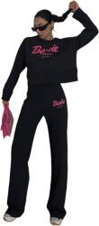 Adrom Trening Dama, Barbie, Negru, Set 2 piese, Bumbac, Print (3869-M)
