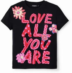 Desigual Tricou Dama, Desigual, Floral, Regular fit, Negru, M INTL (23SWTKAV-BLACKM)