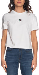 Tommy Jeans Tricou Dama, Tommy Hilfiger, Cu detaliu brodat cu logo, Decolteu la baza gatului, Bumbac (TR-371-8479)
