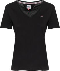 Tommy Jeans Tricou Dama, Tommy Jeans, Negru, Guler in V, Bumbac 100% (DW0DW14617-BDS-L)