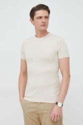 Calvin Klein Jeans Tricou Barbati, Calvin Klein Jeans, Slim fit, Din amestec de bumbac organic, Bej (TR-092)