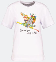 Kings & Clowns Tricou Dama, Kings Clowns, Cu decolteu la baza gatului, Alb, Bumbac, L (TR-1083)
