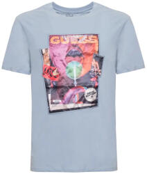 Guess Tricou Barbati, Guess, Logo printat, Albastru, Bumbac, L (TR-325)