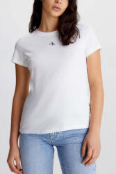 Calvin Klein Jeans Tricou Dama, Calvin Klein Jeans, Slim Fit, Bumbac organic, Alb, L (J20J220300-YAF)