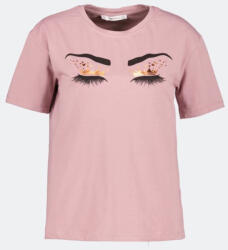 Kings & Clowns Tricou cu aplicatii stralucitoare dama, Kings Clowns, Roz, Bumbac, S (TR-1082-1474)