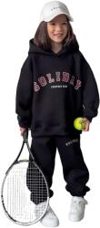 Adrom Trening Copii, Cu gluga si plusat, Bumbac, Negru (3957-24-6-512)