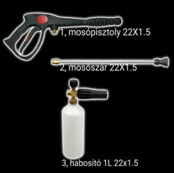  Komplett mosópisztoly habosító lándzsával