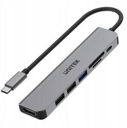 Unitek uHUB S7+ Hub Usb C alumínium 7in1 Pd 100W Hdmi 4K Sd (H1118A)