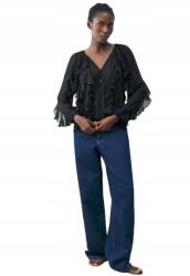 Shein Fekete Női Ing Casual Fodrokkal 36 1DG