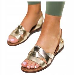 Casu Női Bőr szandál Arany Lapos talp Lengyel Termék Divatos r 36 (7083140000362)