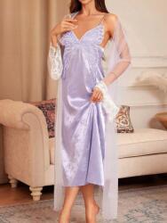 Shein Lila Midaxi Mintás Hálóruha Shein Mintával