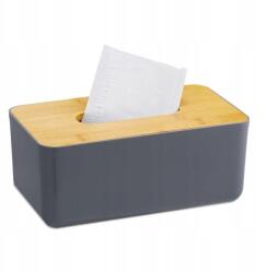 Relaxdays Zsebkendőtartó doboz RD2650, szürke (10032650)