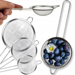 Przydasie. pl 3x Konyhai Szűrő Acél Szűrő 3DB-OS Szett Cédrusfa Nyéllel (#9427)