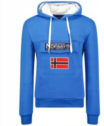 Geographical Norway Geo Norway Gadrien férfi kapucnis pulóver, kék, 100% poliészter (WW6115H/GN-Royal Blue / White)