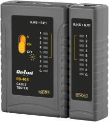 Rebel Tools MIE-RB-468 RJ11 RJ45 kábelteszter, szürke (MIE-RB-468)