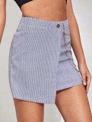 Shein Kék-fekete Pepita Mintás Miniszoknya Shein Lánccal 38-AS