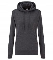 Fruit of the Loom Női kapucnis pulóver Hooded Sweat Dark Heather Grey méret Xs