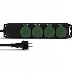 REV Ritter Kerti hosszabbító Rev 1, 4 m 4 db aljzat fekete (0512468555)