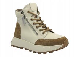 T. Sokolski Sokolski Z24-275 Női Bokacipő Fehér-barna Bőr Csizma Valódi Bőr (Z24-275 Wht)