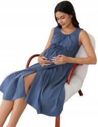 Shein Kék Gombos Kismama Ruha Fodros Díszítéssel 38 1DF