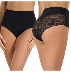 Spiman Női bugyi, magas derék, csipke hátul, fekete, Size S