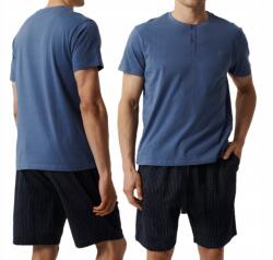 Atlantic Férfi rövid ujjú pizsama Atlantic kényelmes és puha pamut NLP-386 M (NMP-386 NIEBIESKI CIEMNY)
