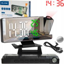 BLOW Digitális Elektromos Ébresztőóra Led Projektorral Tükör Hőmérő (50-349#)