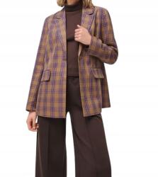 sinsay Barna Hosszú Ujjú Blézer Lila-narancs Kockás Gombos Xs