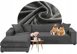 Ubieramy-meble Teljes Sarok Huzat Kanapé Szürke Velúr Rugalmas 3+3 személyes (22X(3+3))
