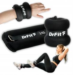 DrFit Boka- és csuklósúlyok Futógyakorlatokhoz 2x 2kg Fekete Tartós (Ciężarki na kostki i nadgarstki 2x2kg czarne)