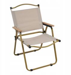 Mirpol összecsukható kemping szék, bézs, acél váz, 78cm magas (MP252472/ALL)
