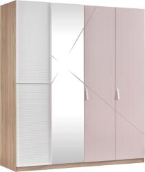 KUPA Dulap copii 4 usi Angel City, mobilier modern pentru camera fetelor, 177x64x204 cm (25431)