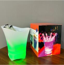 Razo Frapieră cu LED și Difuzor Bluetooth - Iluminare Multicoloră, Reîncărcabilă USB, Ideală pentru Vin, Bere sau Șampanie (RZ-180)
