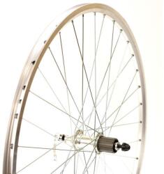 VeloGo Kerék 28" 622 Hátsó DF. kazettás 8/9/10 ezüst ipari csapágy szegecselt