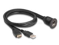 Delock HDMI-A kábel apa és A-típusú USB 2.0 apa - HDMI-A anya és A-típusú USB 2.0 anya 1m (DL87880) (DL87880)
