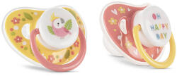 Lorelli Set 2 Suzete cu Capac Lorelli Silicon Moale Tetina Rotunda 6 Luni+ Yellow Pink (1022076 0002)