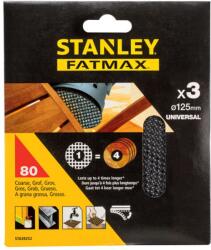 STANLEY STA39252-XJ Csiszolóháló, 125 mm, P80, 3 db (STA39252-XJ)