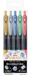 Zebra Sarasa Clip 0, 5 Decoshine 5 Colour Set zselés toll (ZEBRA_37860) (ZEBRA_37860)