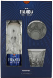 Finlandia vodka 0, 7l + 2 pohár díszdobozban + 50Ft visszaváltási díj