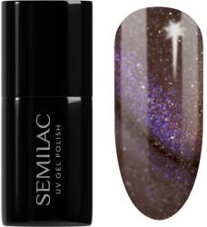 Semilac UV Hybrid Galaxy Flash gél körömlakk UV / LED-es lámpákhoz árnyalat 827 AI Brown 7 ml