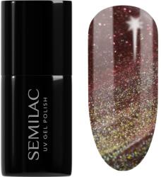 Semilac UV Hybrid Galaxy Flash gél körömlakk UV / LED-es lámpákhoz árnyalat 824 Digital Red 7 ml