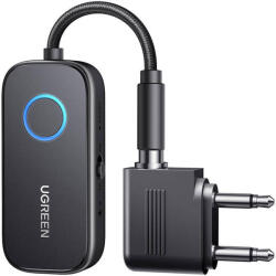 UGREEN CM671 Bluetooth 5.3 adó/vevő, mini jack 3, 5 mm, 300mAh + repülőgépes adapter (35222A) - scom