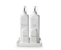 Ibili Retro olajtartó készlet, 5 db, 14 x 14 x 24.5 cm, Kerámia, Fehér (IB-715310)