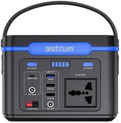 Astrum PS100 24000mAh fekete töltőállomás USB, Type-C, DC, AC220 csatlakozási lehetőségekkel li-polymer cellákkal - emag