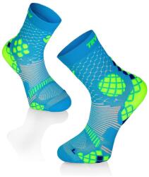 Try To Fly Kompressziós türkizkék-sárga COMPRESSION SOCKS sportzokni, 42-44 EU, Többszínű (TF32-203-03)
