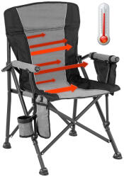 Leziter Premium fűthető karfás horgász szék pohártartóval szürke (YF-03-GREY)